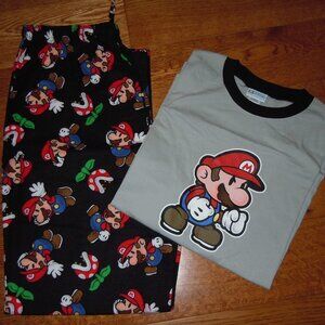 SUPER MARIO BROS 2 PC PAJAMA SET ADULT SZ MEDIUM EXC COND